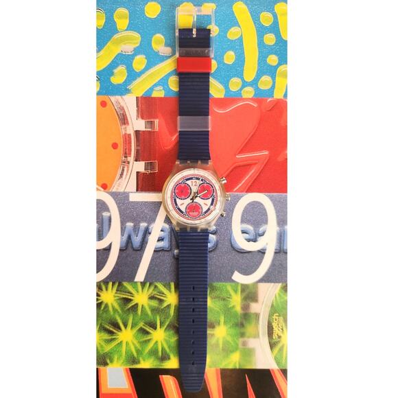 Swatch SEA PORT SCK402 1995 Chronograph watch with date indicator New old stock - Picture 3 of 7